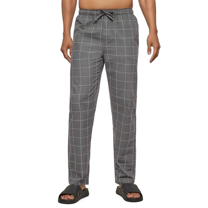 Men's Checkmate 100% Super Combed Cotton Casual Style Pyjamas With Dual Side Pockets And No Marks Waistband